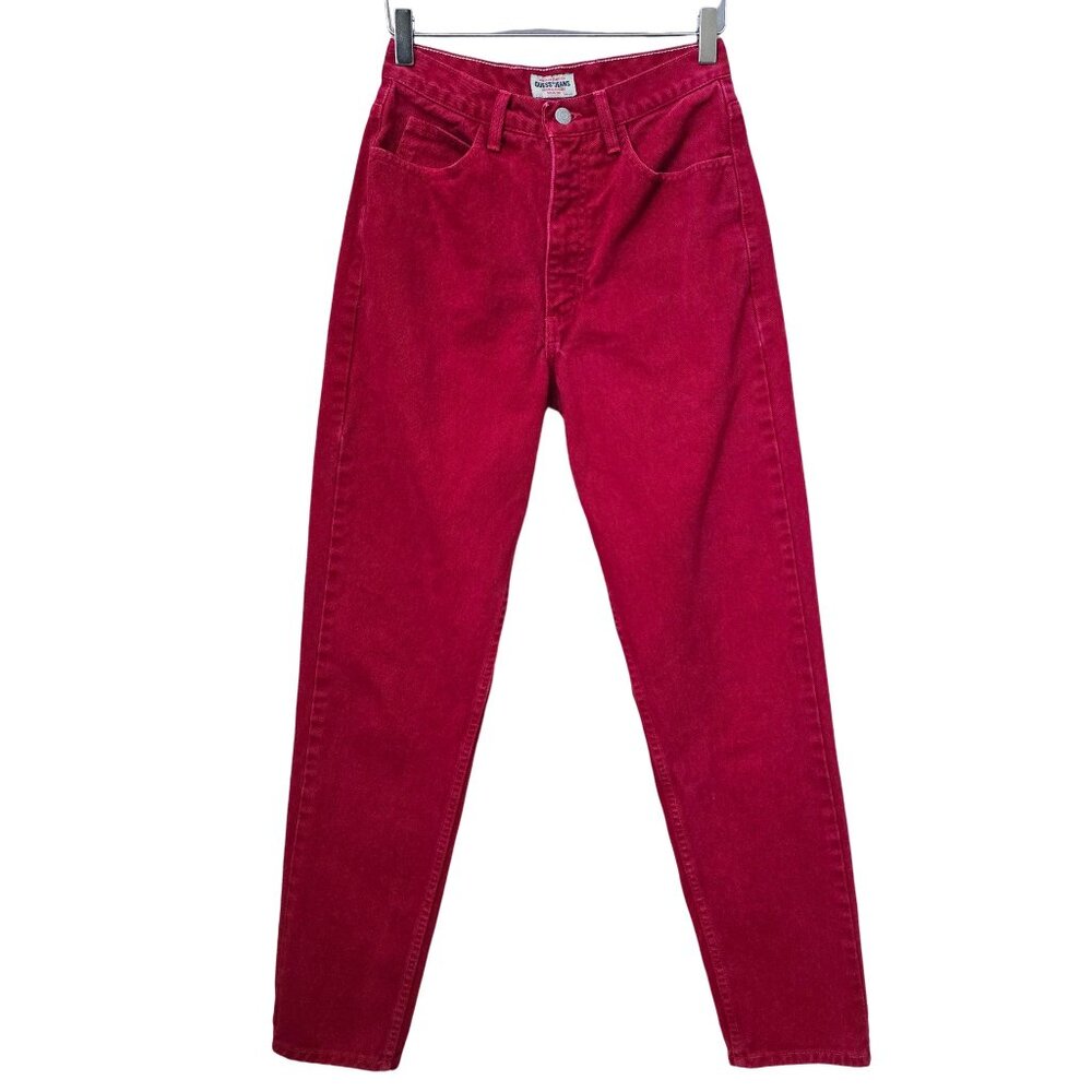 Vintage Guess USA High Rise Red Tapered Mom Jeans 90s Style Size 29